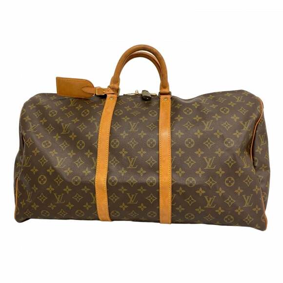 LOUIS VUITTON Brown Monogram Keepall 55 Boston Bag